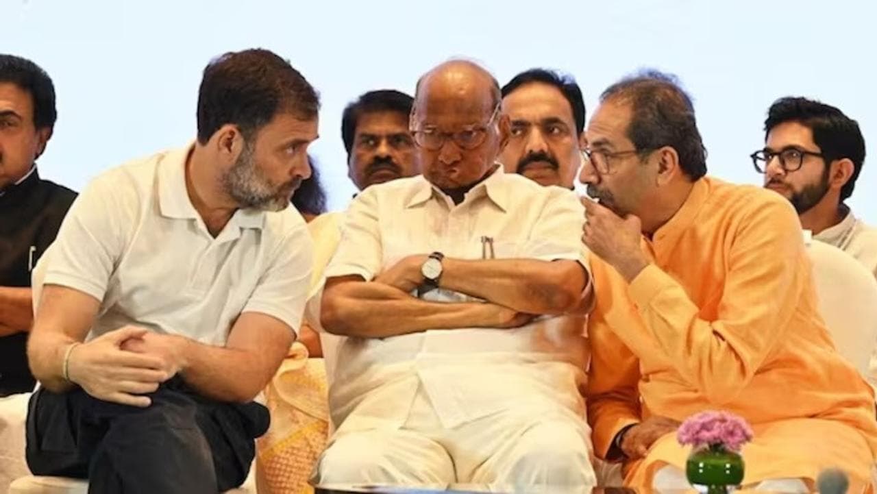 Congress leader Rahul Gandhi, NCP supremo Sharad Pawar and Uddhav Thackeray