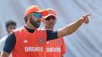 Rohit Sharma and Rahul Dravid during India's training session