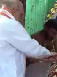 Home Minister Amit Shah offers prayers at Bhagyalakshmi temple in Hyderabad