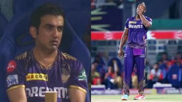 gautam gambhir angry reaction as kkr bowlers leaking runs