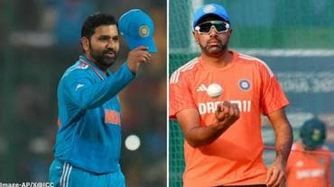 भारतीय कप्तान रोहित शर्मा और रविचंद्रन अश्विन- (PC- AP/X@ICC)